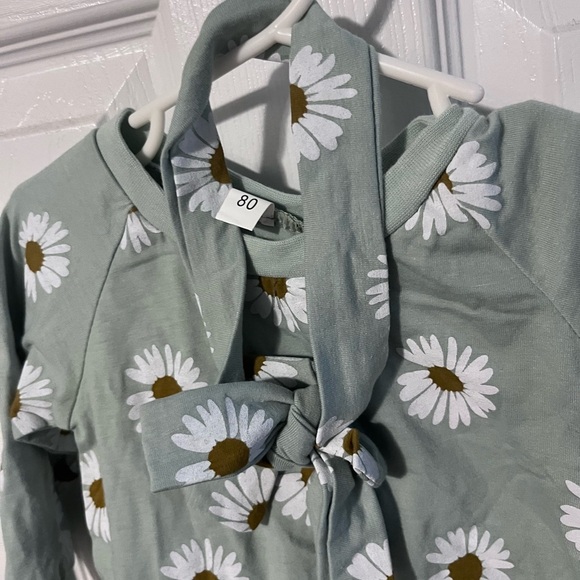 Boho baby 3 piece outfit bundle floral set unbranded new without tag 80cm tag - Picture 2 of 4